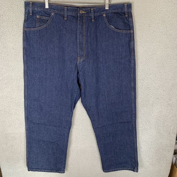 S Dickies Jeans Mens 44x30 Blue Denim 5 Pocket Work Regular Fit Straight Leg NWT - Picture 1 of 9